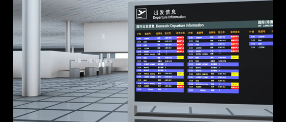 Affichage de l'information de vol d'aéroport de P6 P12 pour le passager de voyageur