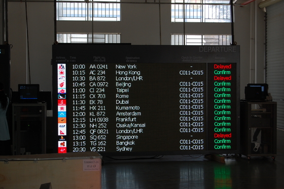 affichage à LED polychrome de 1200*1200mm pour l'information de vol d'aéroport