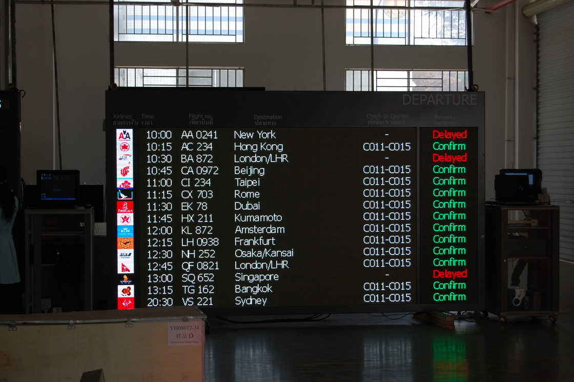 affichage à LED polychrome de 1200*1200mm pour l'information de vol d'aéroport